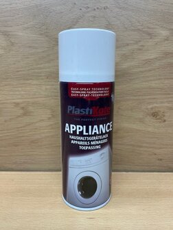 Plastikote apparatenspray wit glans 400ml.