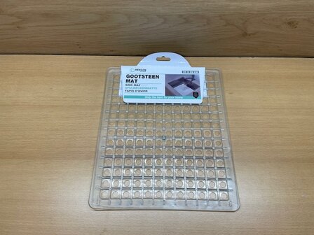 Gootsteenmat PVC transparant 25x29cm.