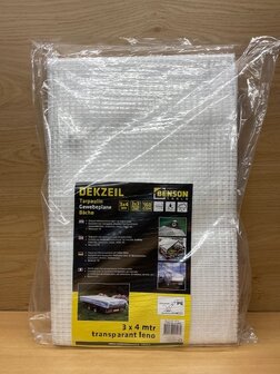 Dekzeil 3x4m transparant gewapend. (160gram/m&sup2;)