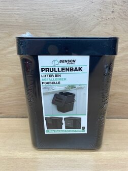 Prullenbakje zwart 3 liter.