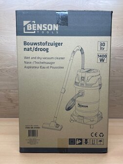 Bouwstofzuiger nat/droog 1400 watt 30 liter.