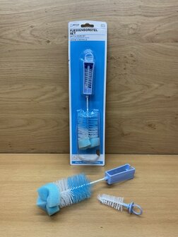 Flessenborstel 2 in 1 blauw.