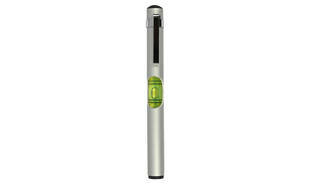 Waterpas pen aluminium met clip 13cm.