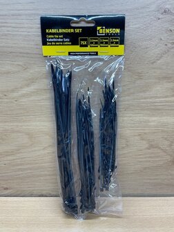 Kabelbinderset zwart 75 dlg.