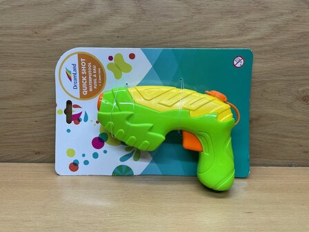 Waterpistool groen-geel 16cm.