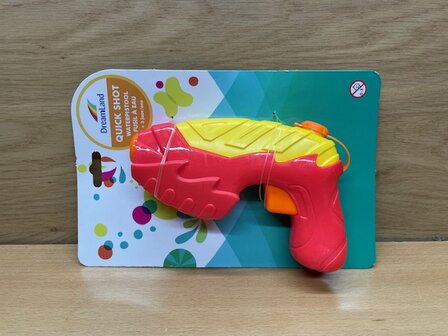 Waterpistool rood-geel 16cm.