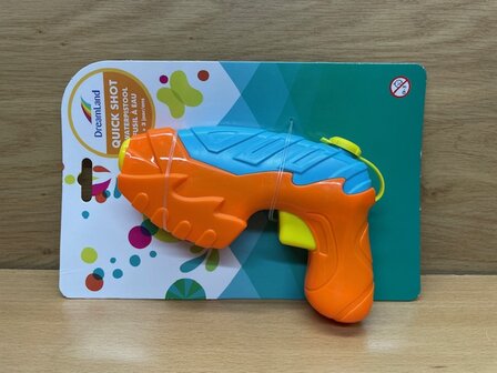 Waterpistool oranje-blauw 16cm.