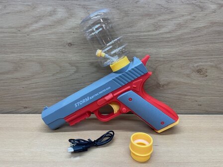 Waterpistool electrisch Storm rood-grijs.