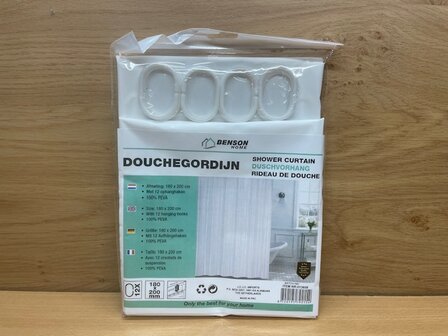 Douchegordijn wit 180x200cm.