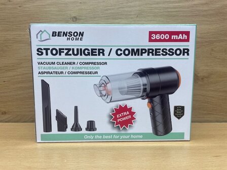 Stofzuiger / compressor mini 3600 mAh.
