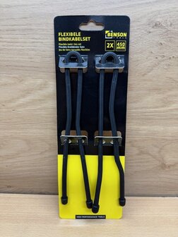 Kabelbinderset flexibel zwart 45cm 2 dlg.