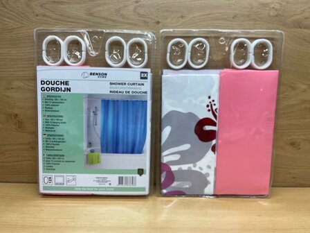 Douchegordijnenset rose en flower 2 dlg.