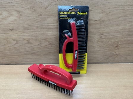 Staalborstel met handvat 4 rijen.
