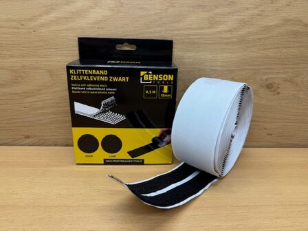 Klittenband zelfklevend zwart 19mmx4,5m.