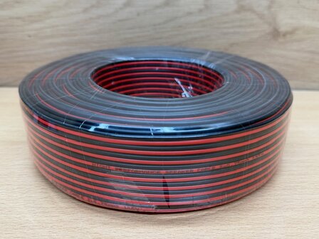 Luidspeaker kabel rood zwart 2x0,75mm&sup2;.