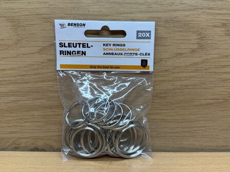 Sleutelringenset metaal 20 dlg.