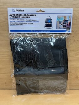 Autostoel organizer met tablet houder.