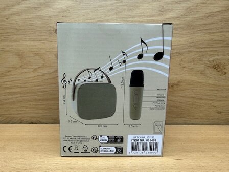 Karaokeset bluetooth met microfoon en speaker.