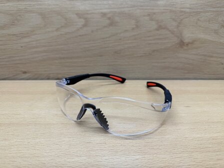 Beschermbril  veiligheidsbril zwart/rood frame.