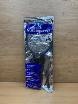 Vliegenmepper electrisch grijs.