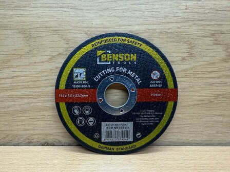 Slijpschijf voor metaal 115mm. x 1,6mm. HG