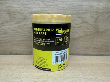 Afdekpapier met plakrand 170mmx30m.
