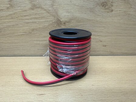 Luidspeaker kabel rood zwart 2x0,50mm&sup2; 10m.