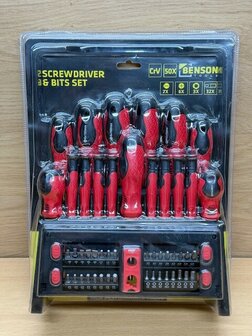 Schroevendraaier- bitsset in metalen rek 50 dlg.