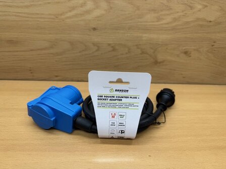 CEE haakse contrastekker + stopcontact 1,5m.