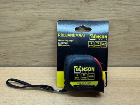 Rolbandmaat rubber MID 19mmx5m.