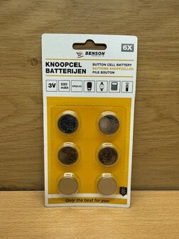Batterijenset knoopcel Lithium CR2032 6 dlg.