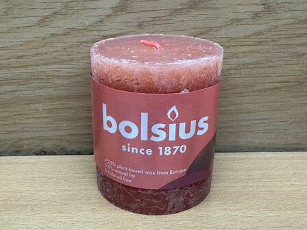 Bolsius stompkaars Rusty Pink  80x68mm.