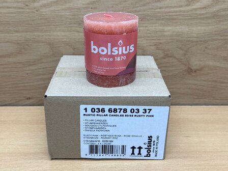 Bolsius stompkaars Rusty Pink  80x68mm.