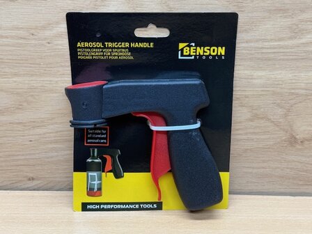 Pistoolgreep voor spuitbussen zwart rood.