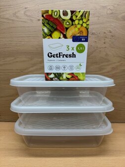 Vershoudbakjes set 1,1 liter 3 dlg.