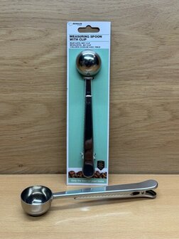 Maatlepel koffie / thee met sluitclip.
