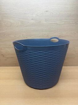 Mand rond rattan grijs 35 liter.