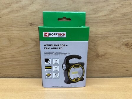 Werklamp COB 3 watt + LED 1 watt.