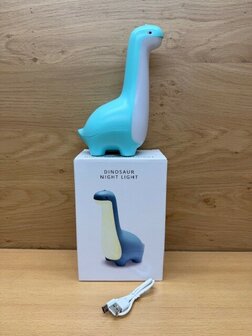 Nachtlamp dinosaurus blauw dimbaar oplaadbaar.
