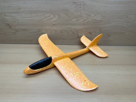 Zweefvliegtuig foam geel 46cm.