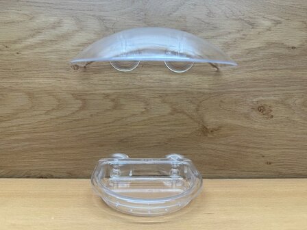 Vogel voerhouder transparant met zuignap.