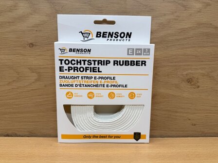 Tochtband EPDM E-profiel wit 2x3m.