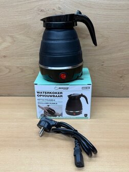 Waterkoker opvouwbaar zwart 600ml.