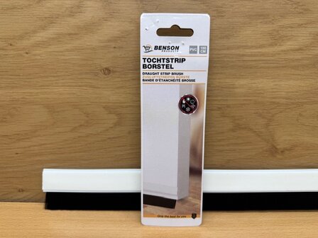 Tochtstrip borstel PVC wit 100cm.