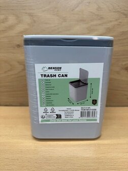 Prullenbak grijs 12,5x12,5x15,5cm.