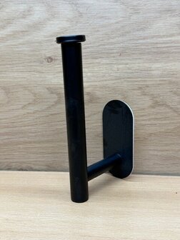 WC rol houder zwart zelfklevend.