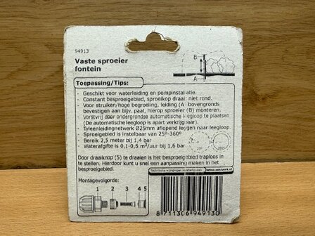 Tuinsproeier vast fontein.