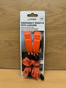 Noodfluitjesset met koord 2 dlg.