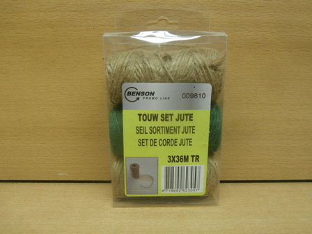 Touwset 3 dlg jute 3x36m