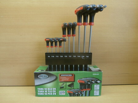 Torx sleutelset T-greep 10 dlg.